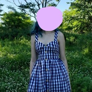 Black and white gingham dress